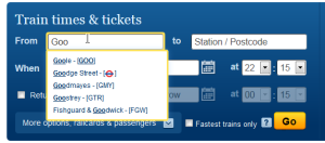 Figure 1: Auto-complete supports Locating